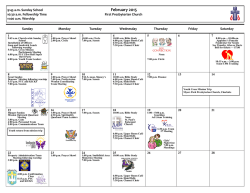 February Calendar - First Presbyterian Church