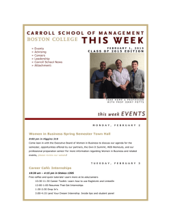 Women in Business Spring Semester Town Hall Career Caf&eacute;