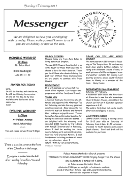 Sunday 1 February 2015 - Goodrington Methodist Church