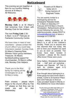Weekly Notices - Worplesdon Parish