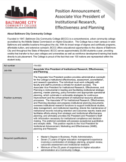 Associate Vice President of Institutional Research, Effectiveness and