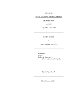 REPORTED IN THE COURT OF SPECIAL APPEALS