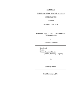 REPORTED IN THE COURT OF SPECIAL APPEALS