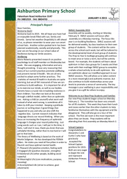 Newsletter 4.02.15 - Ashburton Primary School