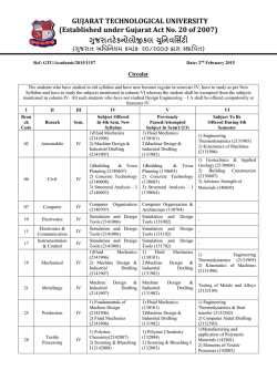 Circular for BE Equivalency (Sem IV)