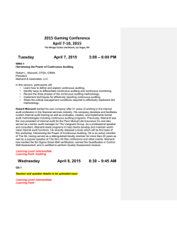 2015 Gaming Abs and Bio - The Institute of Internal Auditors