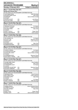 Download Sunday Advance Programme