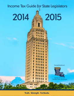 Income Tax Guide for State Legislators