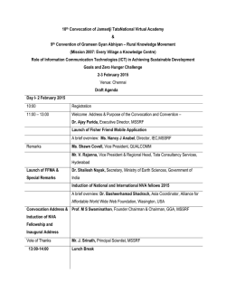 Tentative Programme Schedule