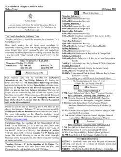 Current Bulletin - St. Elizabeth of Hungary Catholic Church