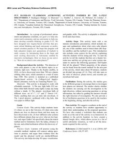 FUN HANDS-ON CLASSROOM ASTRONOMY ACTIVITIES