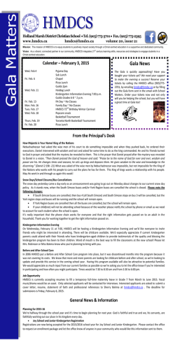 HMDCS Gala Matters - Holland Marsh District Christian School