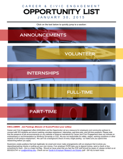 OPPORTUNITY LIST - Winthrop University