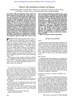 Surgery and Anesthesia in Sickle Cell Disease