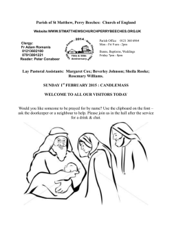 For Our Prayers: - St.Matthews Church