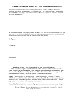 Expository/Informational Articles: Text &ndash; Based Reading and Writing