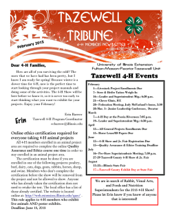 Tazewell Tribune 4-H Newsletter - University of Illinois Extension