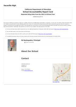 SARC Report for Vacaville High - Vacaville Unified School District