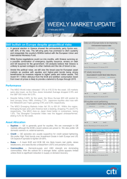 WEEKLY MARKET UPDATE