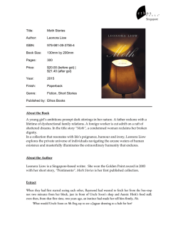 Title: Moth Stories Author: Leonora Liow ISBN: 978