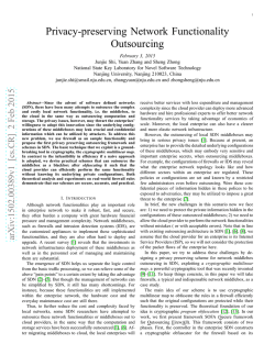 Privacy-preserving Network Functionality Outsourcing