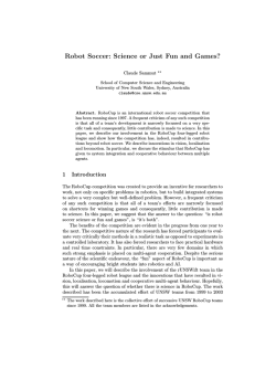 Robot Soccer: Science or Just Fun and Games?