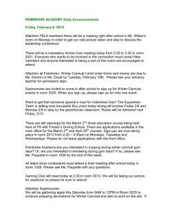 PEMBROKE ACADEMY Daily Announcements Tuesday