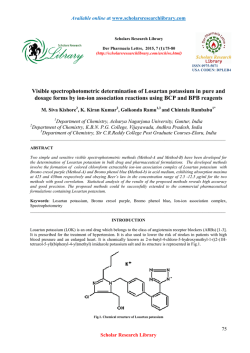 Visible spectrophotometric determination of Losartan potassium in