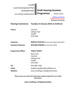 Draft Hearings Programme REVISED 02.02.15