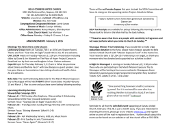 Announcements - Bells Corners United Church