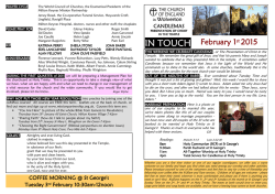 IN TOUCH February 1 st 2015