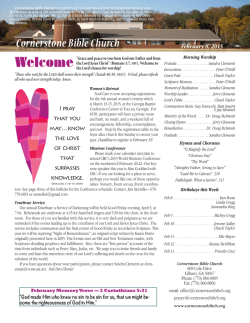 View Current Bulletin - Cornerstone Bible Church