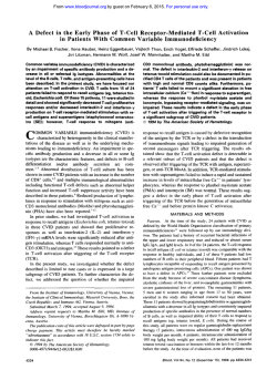 A Defect in the Early Phase of T-cell Receptor
