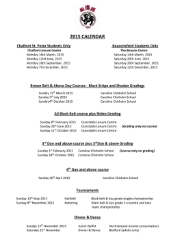 2015 CALENDAR - Tiska Karate Chalfont St Peter / Beaconsfield