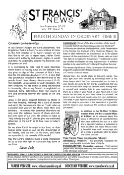 1st February - Roman Catholic Parish