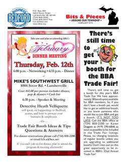 BBA Newsletter - Bedford Business Association