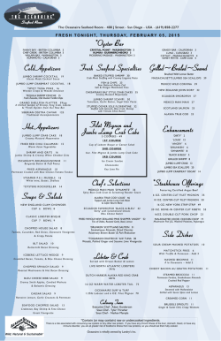 Dinner Menu - The Oceanaire Seafood Room
