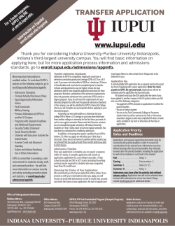 TRANSFER APPLICATION www.iupui.edu