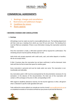 COMMERCIAL AGREEMENTS - Huilo Huilo Reserva Biol&oacute;gica