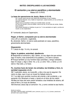 El centuri&oacute;n y su siervo, 2 divisi&oacute;n