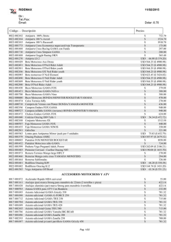 RIDEMAX 07/02/2015 Dir.: Tel./Fax: Email: Dolar: 8.69 C&oacute;digo