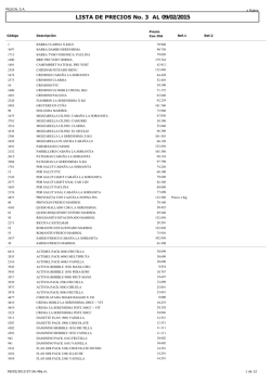 LISTA DE PRECIOS No. 3 AL 09/02/2015