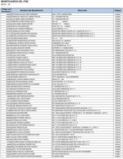 BENEFICIARIOS DEL FISE 2014