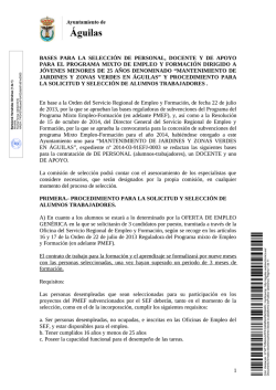 bases para la selecci&oacute;n de personal, docente y de apoyo para el