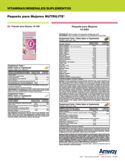 Datos sobre la Nutrici&oacute;n del Paquete para Mujeres