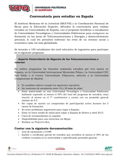 Convocatoria para estudiar en Espa&ntilde;a