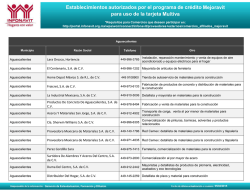 Establecimientos autorizados por el programa de cr&eacute;dito para uso