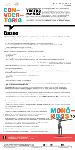 Convocatoria 11&ordm; Festival de Mon&oacute;logo. Teatro a una