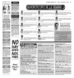 Hor&oacute;scopo - La Semana