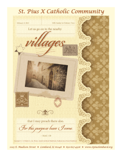 Weekly Bulletin - St. Pius X Catholic Community